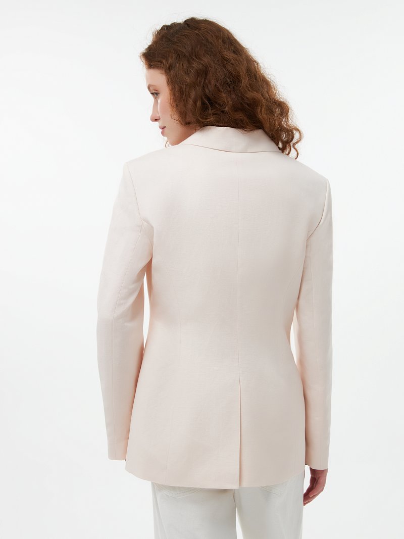 Приталенный жакет со льном (Р158)
