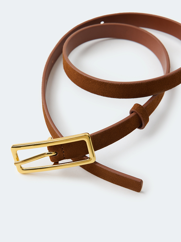 Узкий ремень из замши