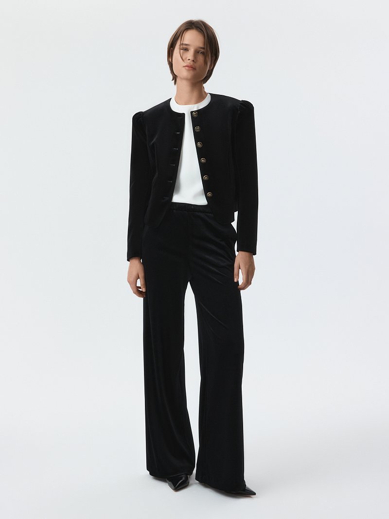 Брюки из бархата на резинке