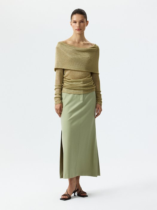 Сетчатый джемпер с открытыми плечами: фото №3