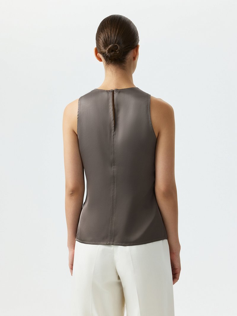 Атласный топ прямого кроя