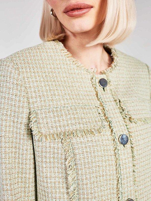 Жакет букле с бахромой: фото №3
