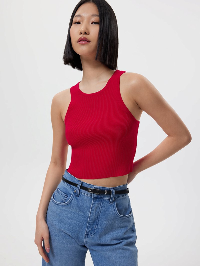 Укороченный топ из трикотажа