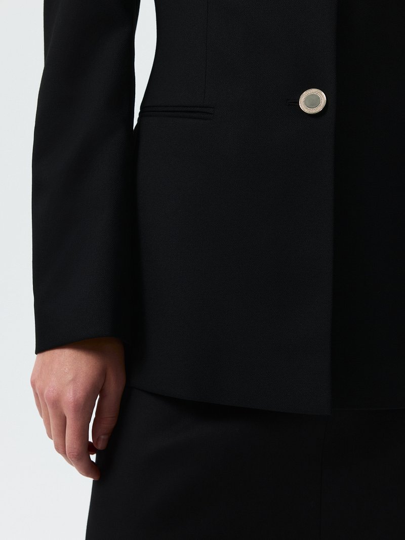 Приталенный жакет без лацканов