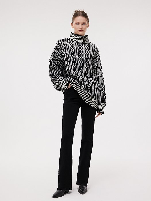 Фактурный свитер с шерстью: фото №5