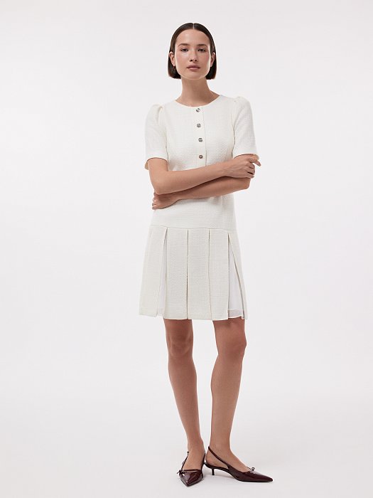 Платье из твида с поясом: фото №2