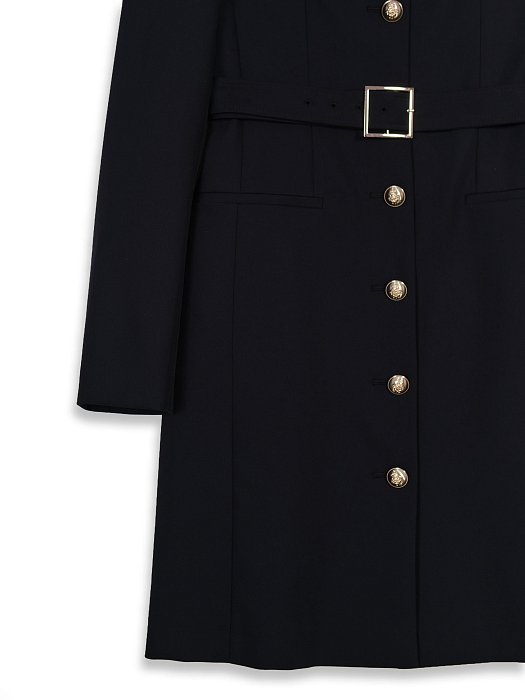 Платье из костюмной ткани с поясом: фото №8