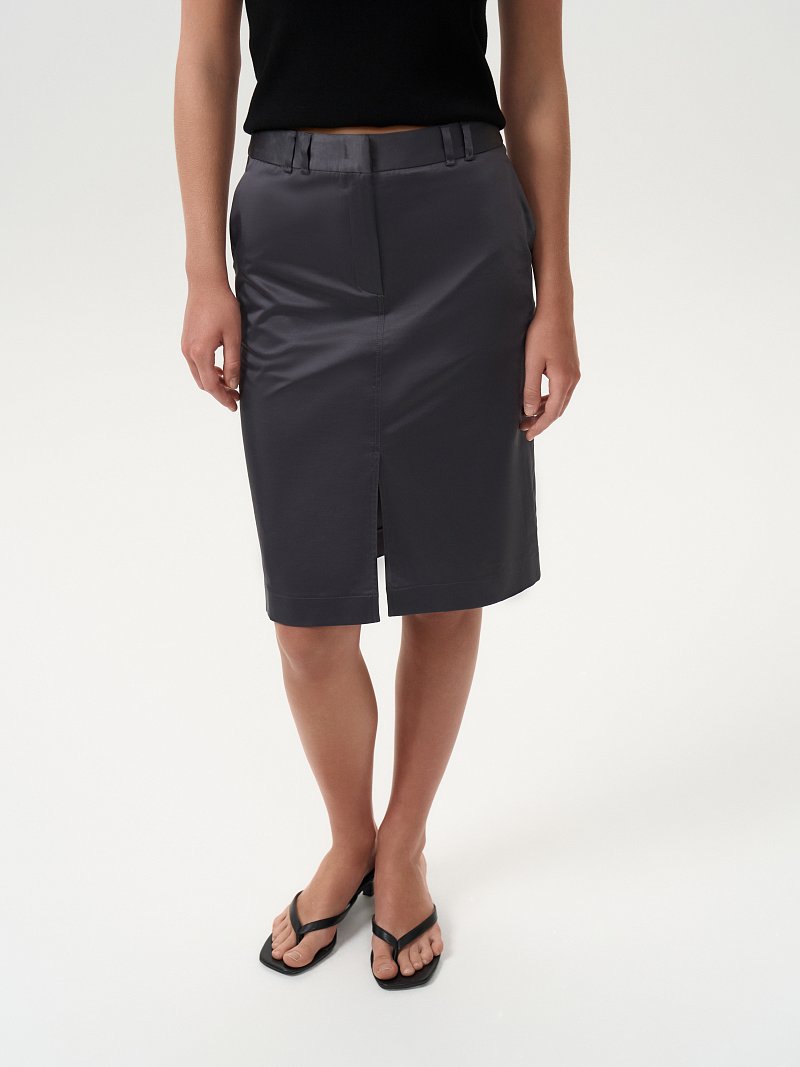 Атласная мини-юбка