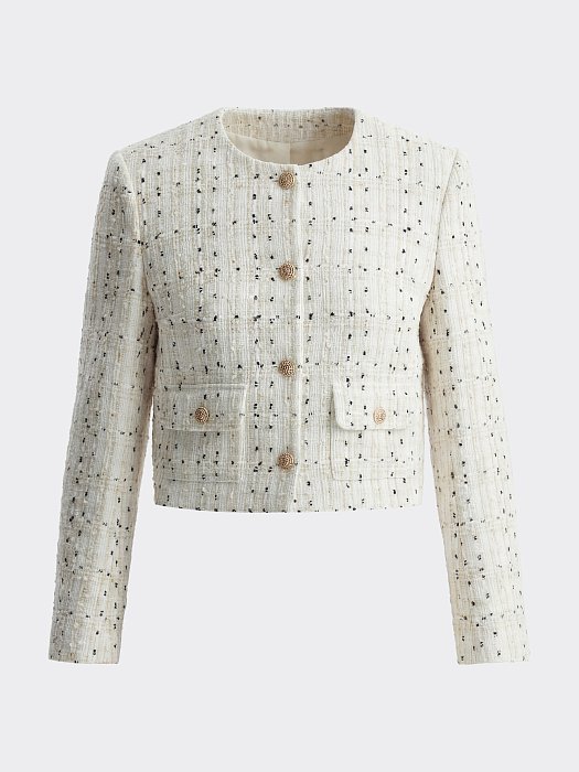 Укороченный жакет из твида: фото №9