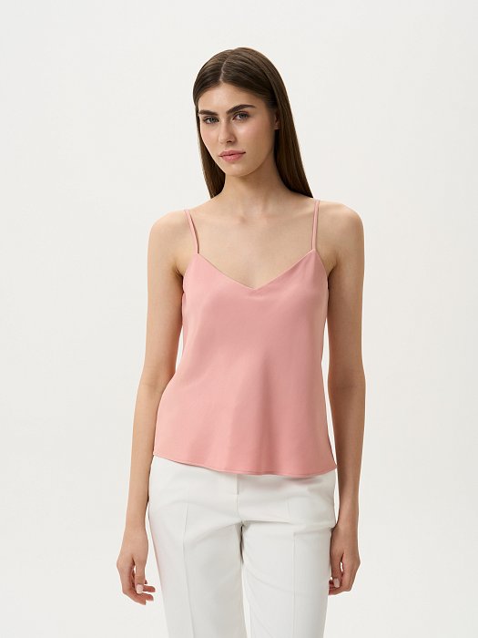 Атласный топ на бретелях: фото №3