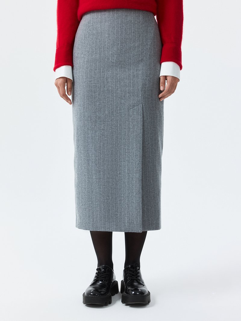 Юбка-макси из фланели в полоску