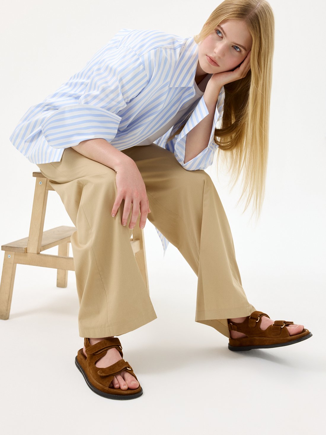 Брюки из хлопка на кулиске: фото №1