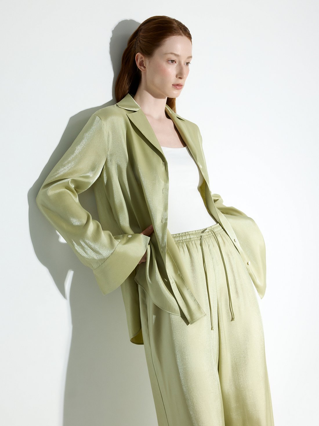 Атласные брюки на кулиске: фото №1