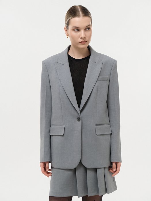 Однобортный жакет оверсайз: фото №2