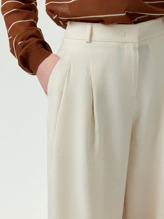 Широкие брюки из 100% льна: фото №4