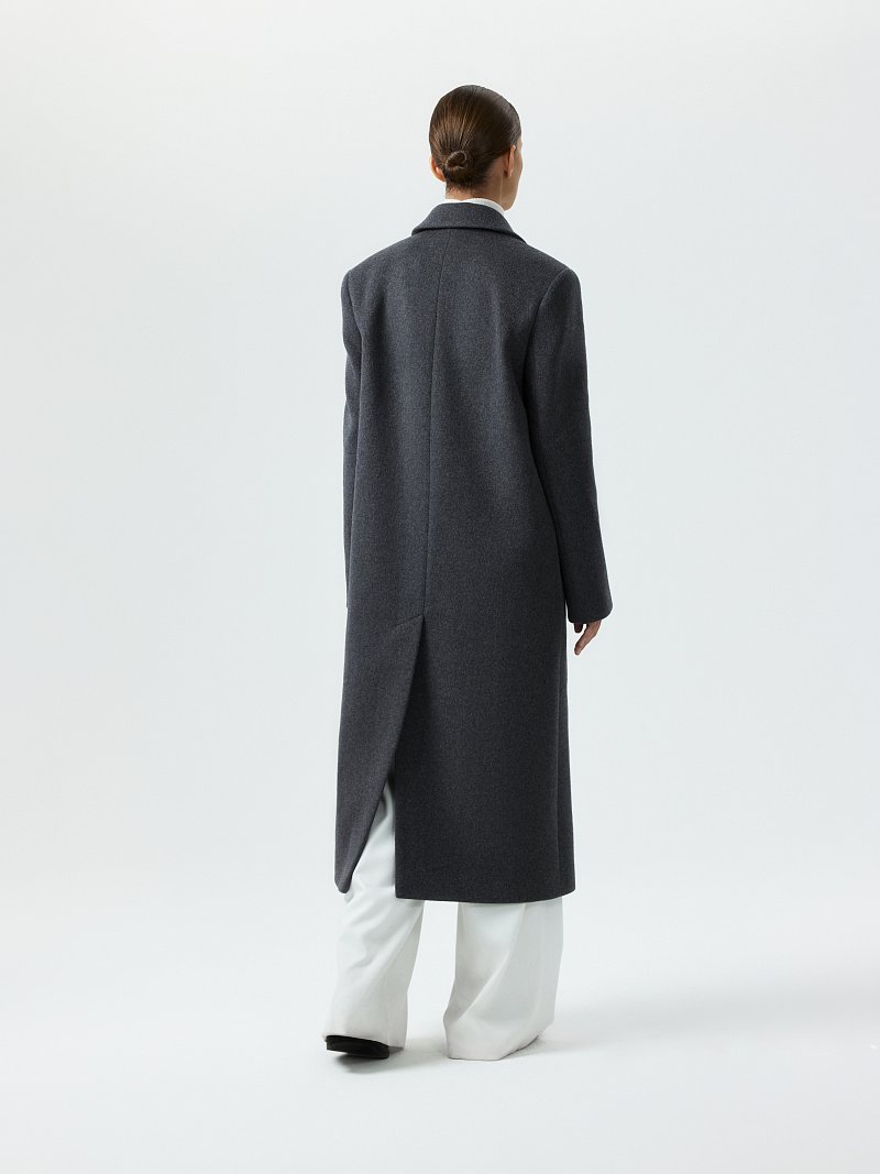 Пальто из шерсти на кнопках (Р158)