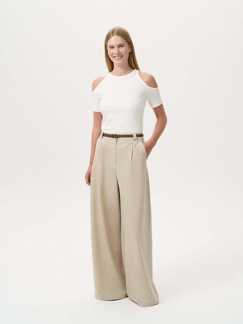 Широкие брюки со льном