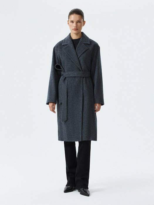 Пальто-халат в полоску: фото №3