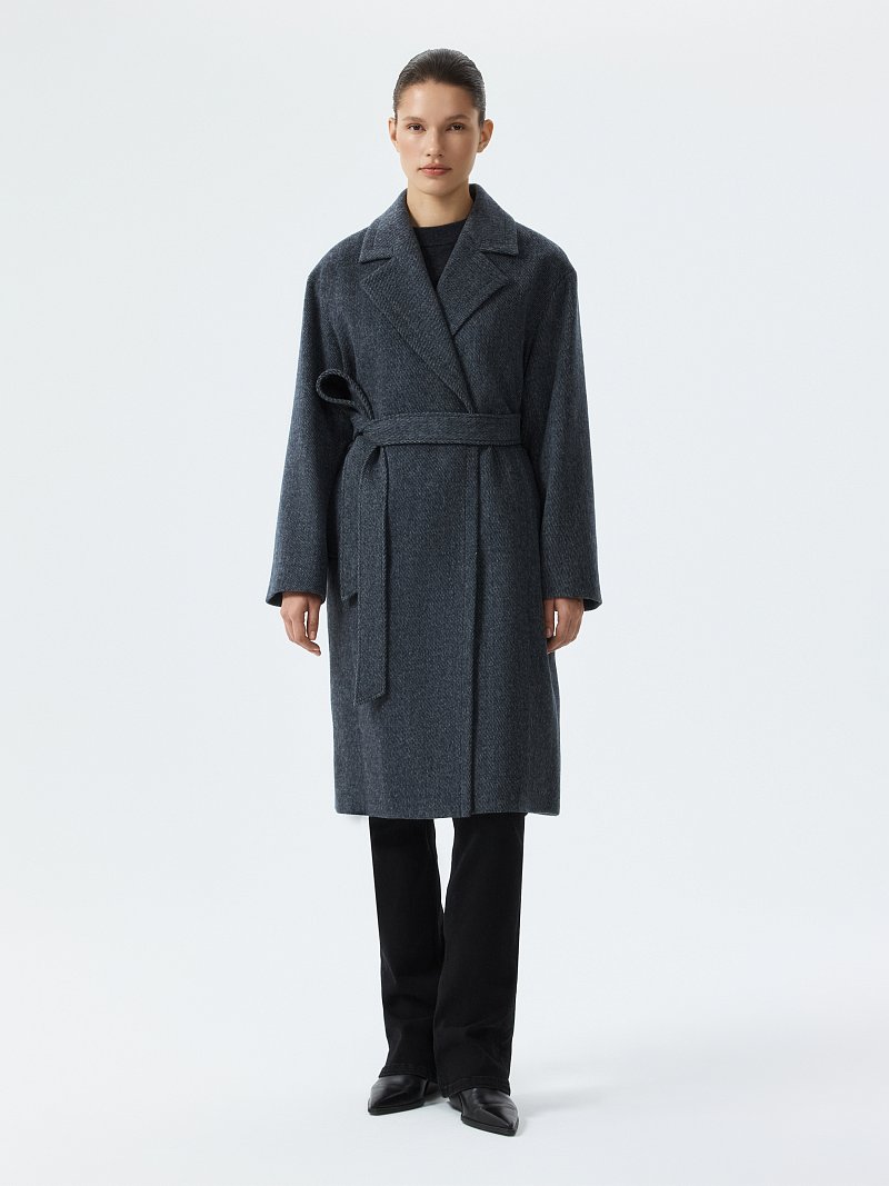 Пальто-халат в полоску