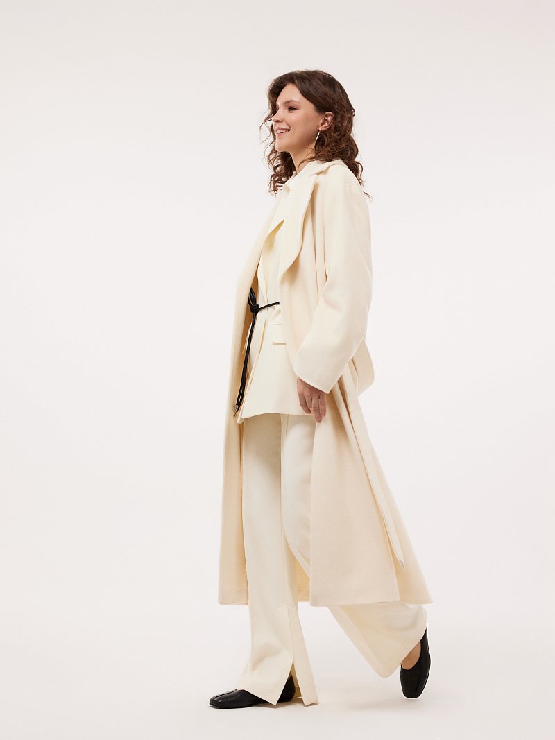 Пальто-халат из 100% шерсти