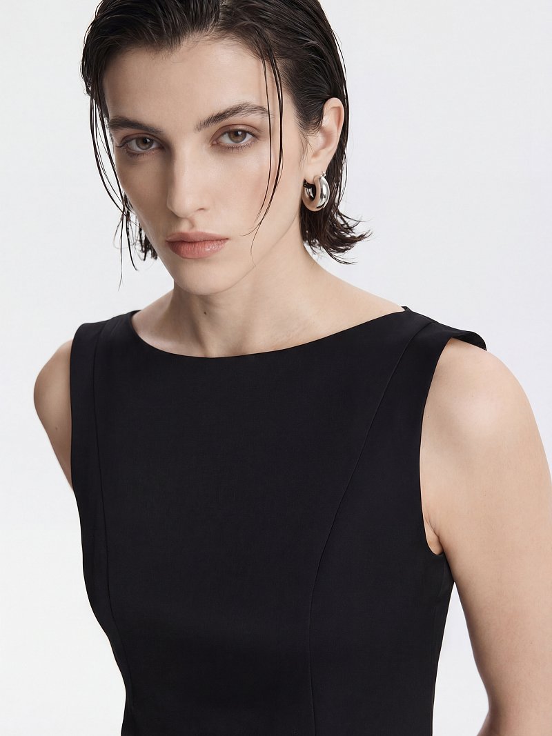 Атласный топ на молнии