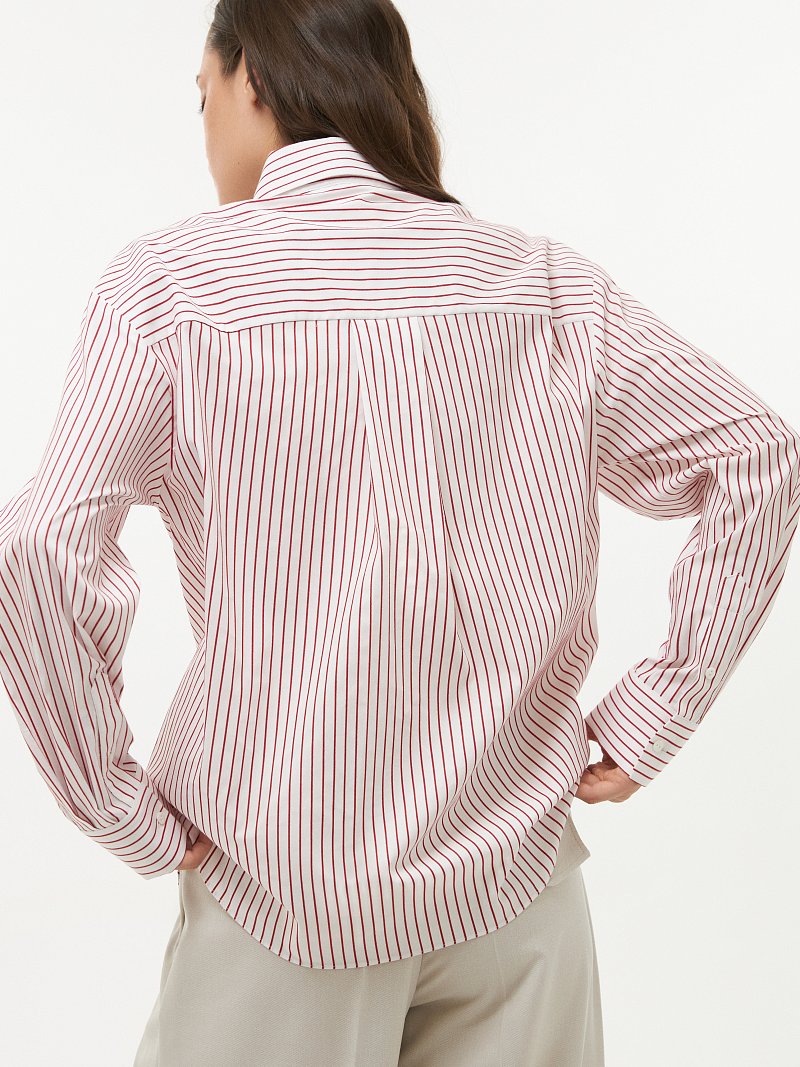 Полосатая рубашка с потайной застежкой