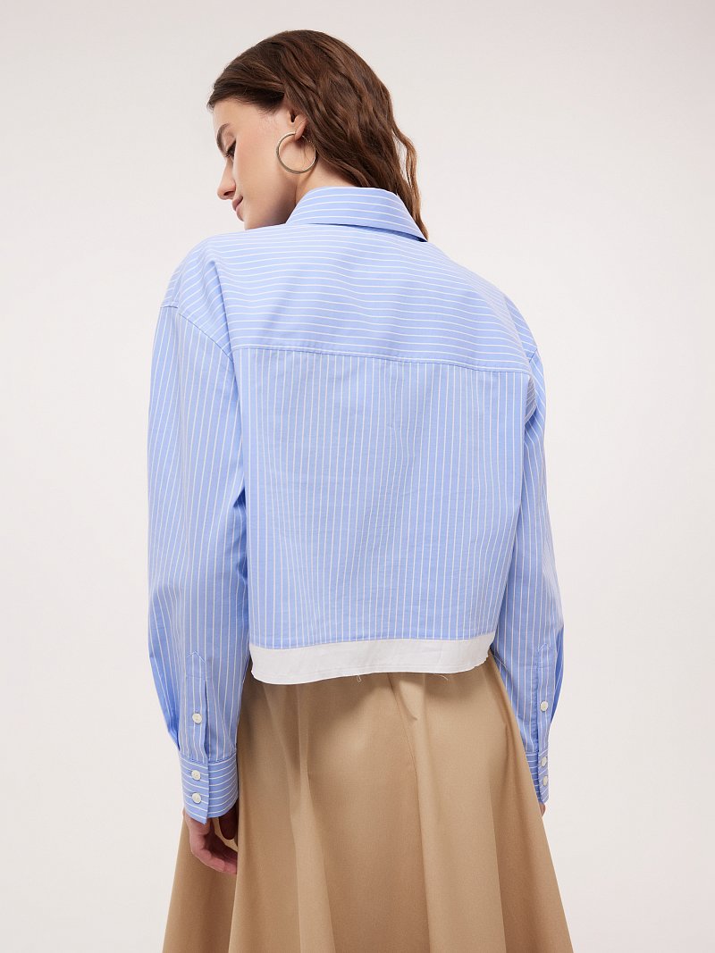 Укороченная рубашка с необработанным краем