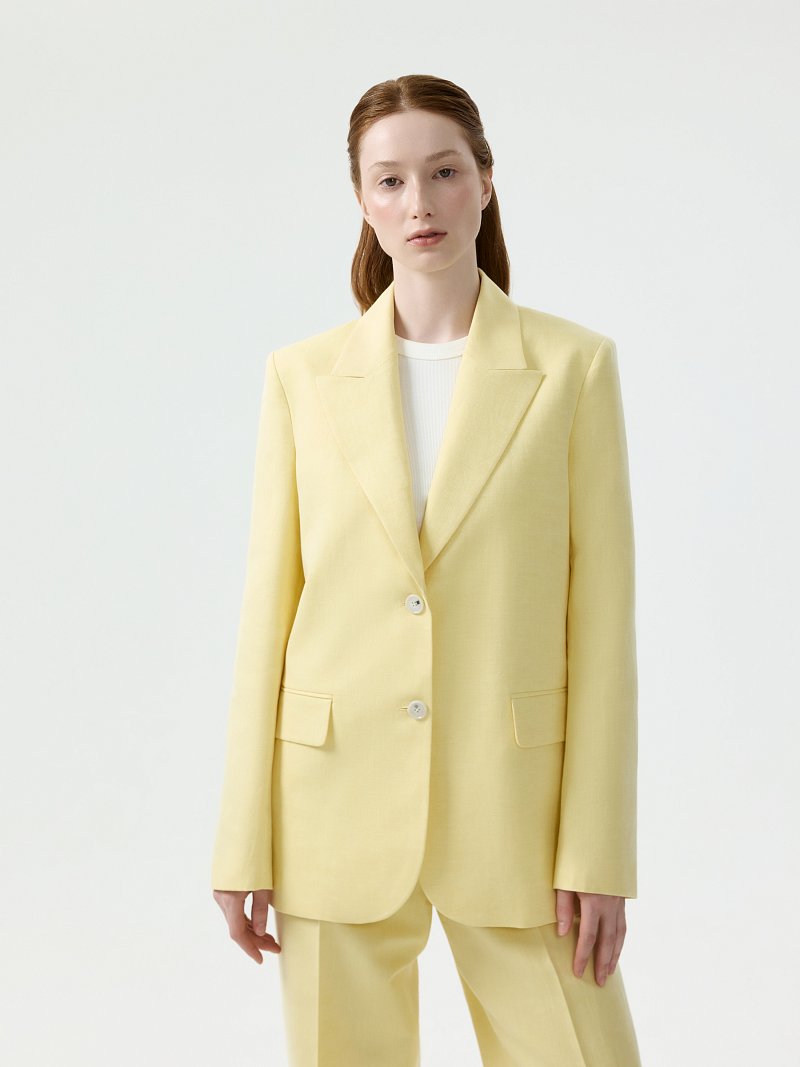 Прямой жакет из смесового льна