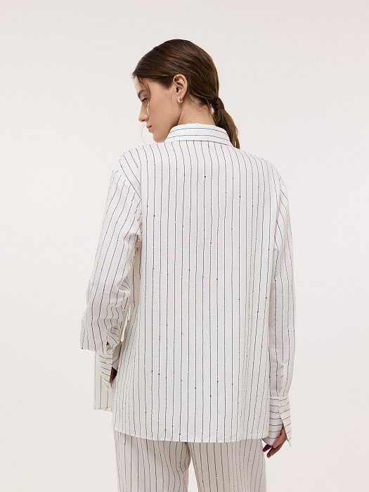Рубашка в полоску с пайетками: фото №3