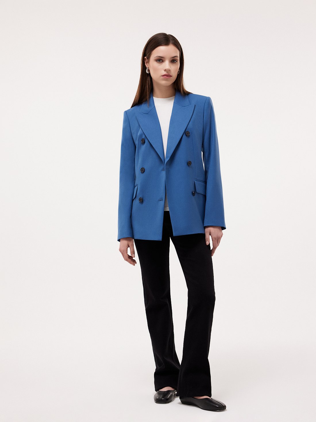 Приталенный двубортный жакет (Р158): фото №1