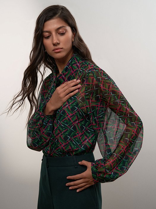 Блуза из шифона с принтом: фото №5