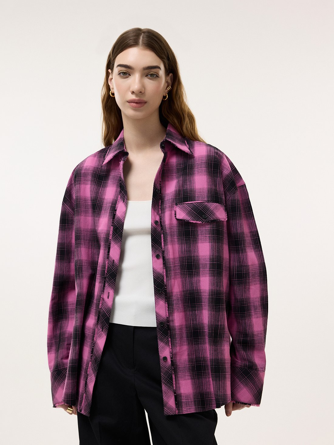 Клетчатая рубашка из хлопка: фото №1