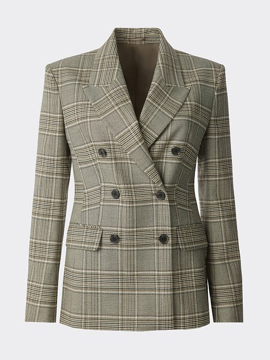Двубортный жакет в клетку: фото №7