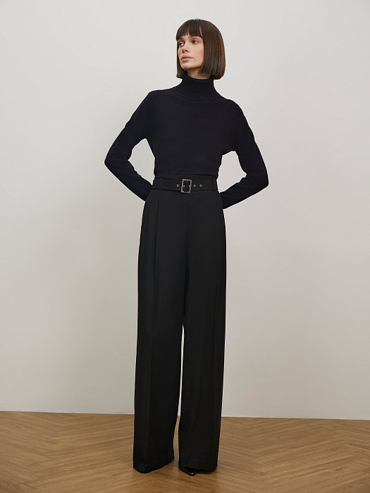 Широкие брюки с поясом: фото №2