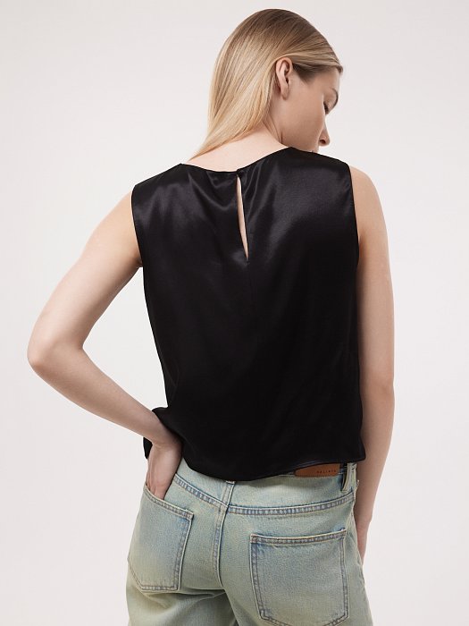 Атласный топ прямого кроя: фото №4