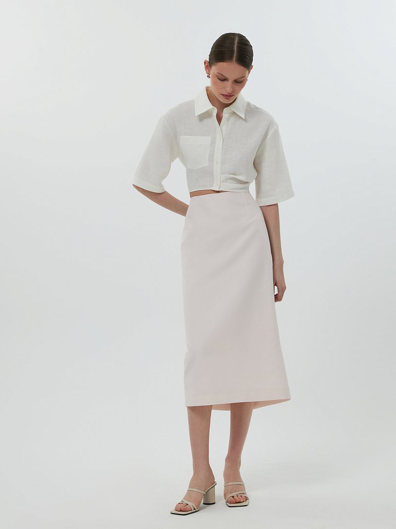 Юбка из смесового льна