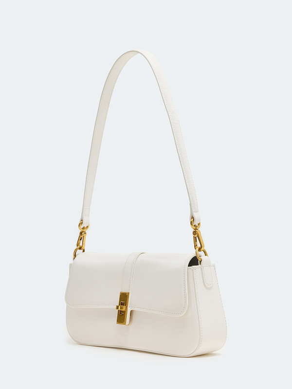 Сумка-багет из натуральной кожи