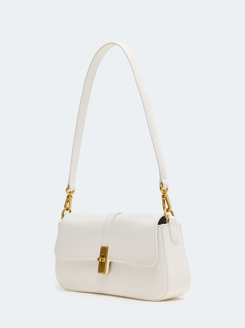 Сумка-багет из натуральной кожи