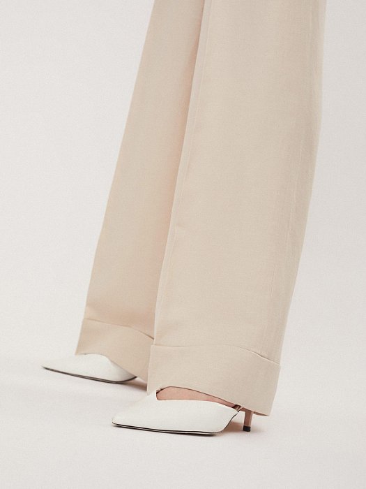 Брюки широкого кроя из смесового льна: фото №6