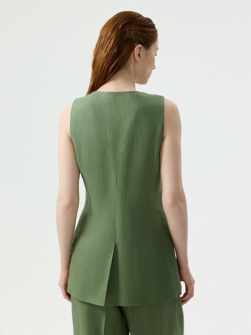Удлиненный жилет из 100% льна