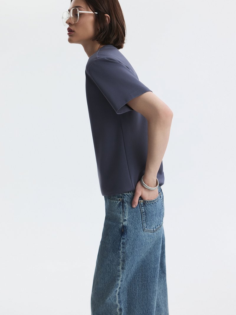 Однотонная футболка из 100% хлопка 