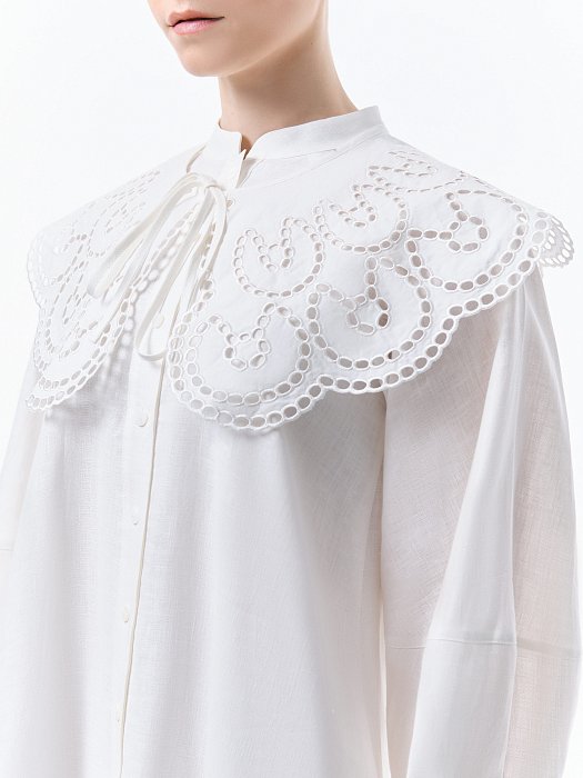 Льняное платье со съемным воротником: фото №5