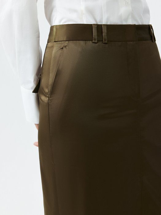 Атласная мини-юбка: фото №4