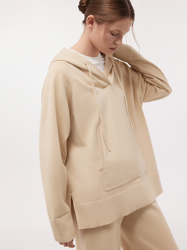 Вязаное худи