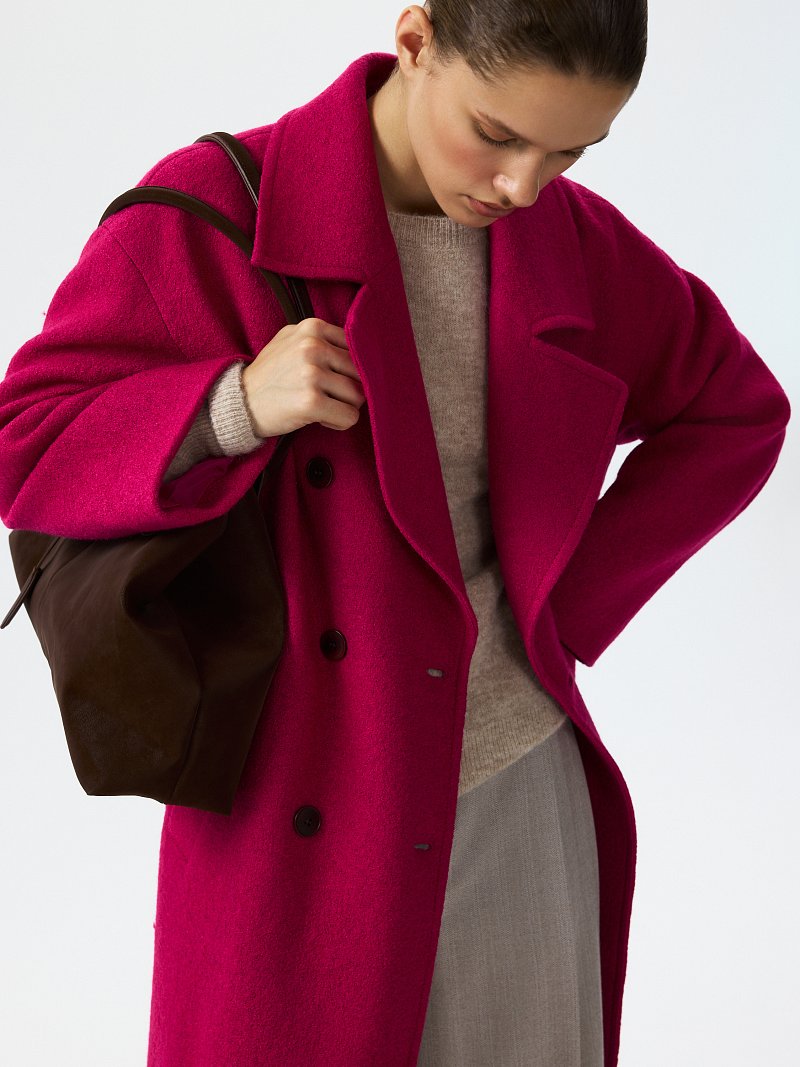 Пальто из букле с шерстью