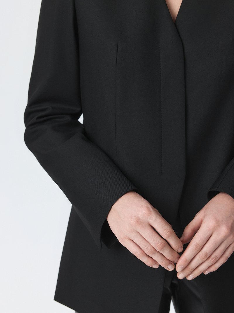 Прямой жакет без лацканов