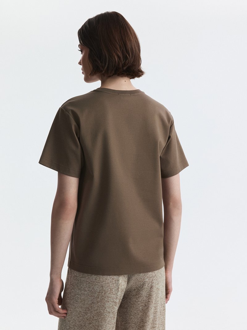 Однотонная футболка из 100% хлопка 