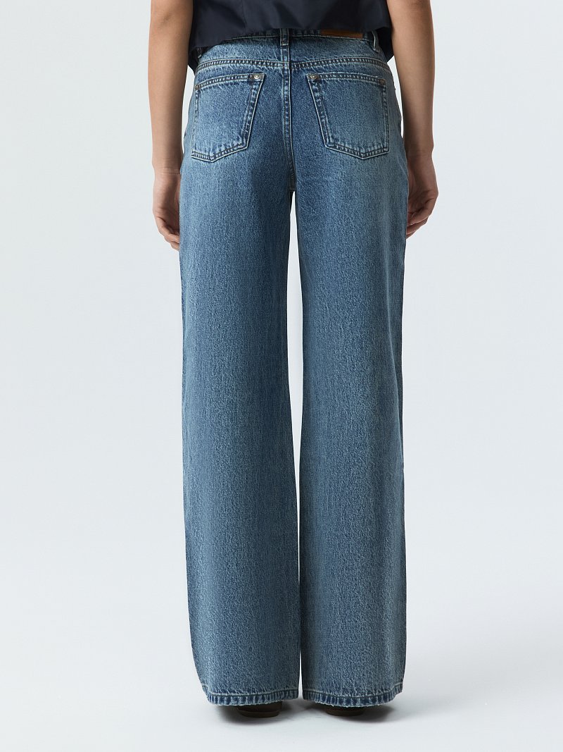 Широкие джинсы с низкой посадкой