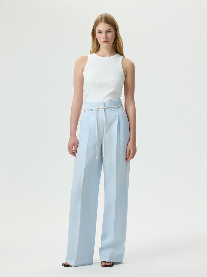 Удлиненные брюки со льном