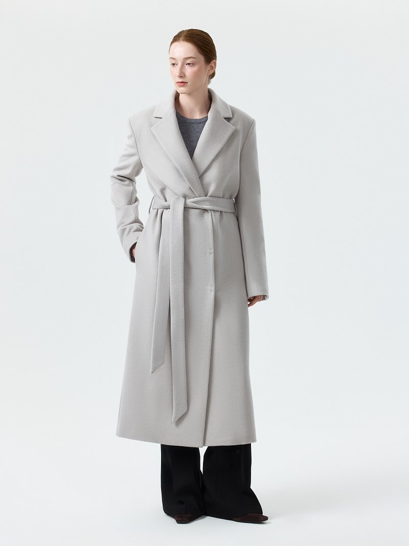 Прямое пальто из шерсти и кашемира